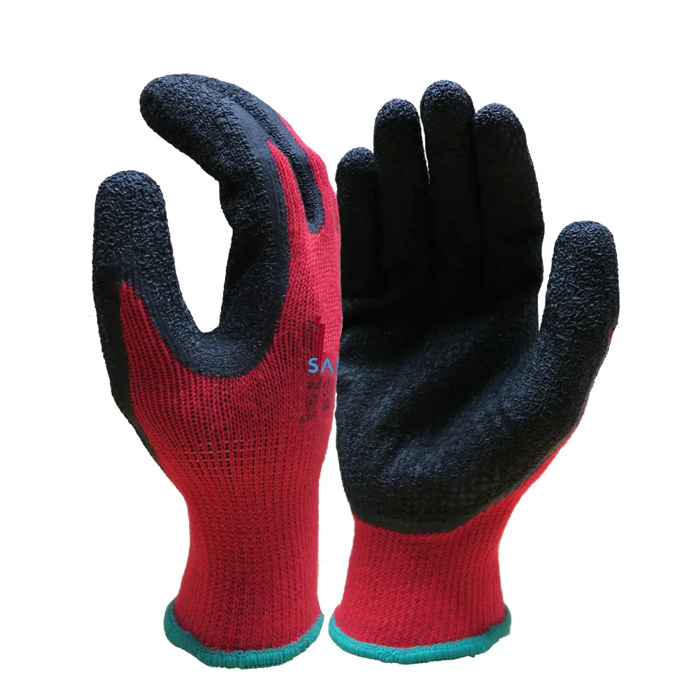 Premium Latex Palm Grip Gloves 10 Gauge - Case of 120 Pairs — Red/Black